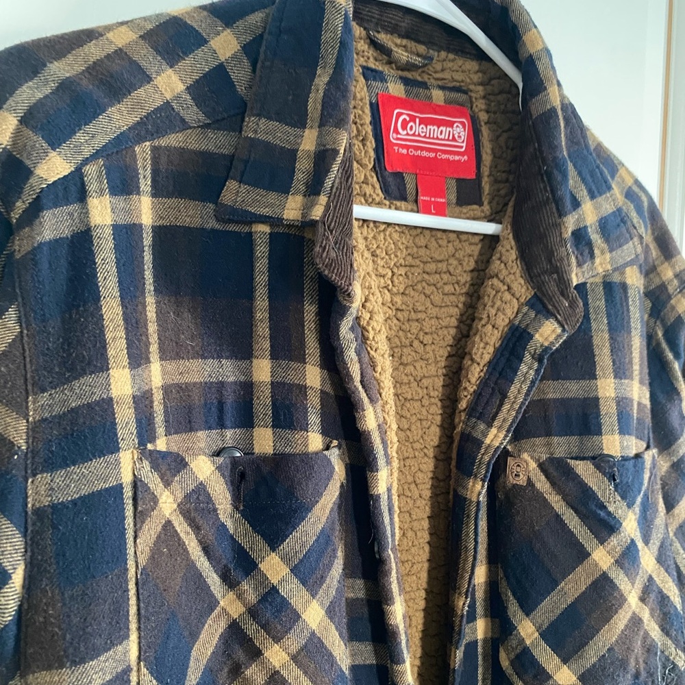 Coleman Sherpa Lined Plaid Jacket Sz L